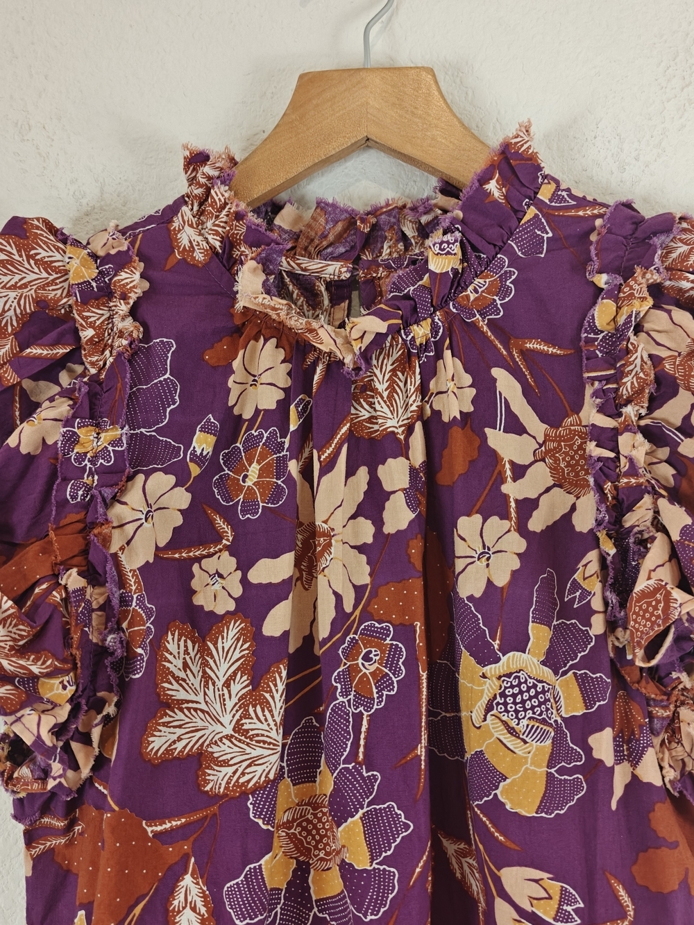 House of Harlow 1960 Romantic Floral Cotton Mini Dress Flutter Sleeve Pockets S - Picture 6 of 13